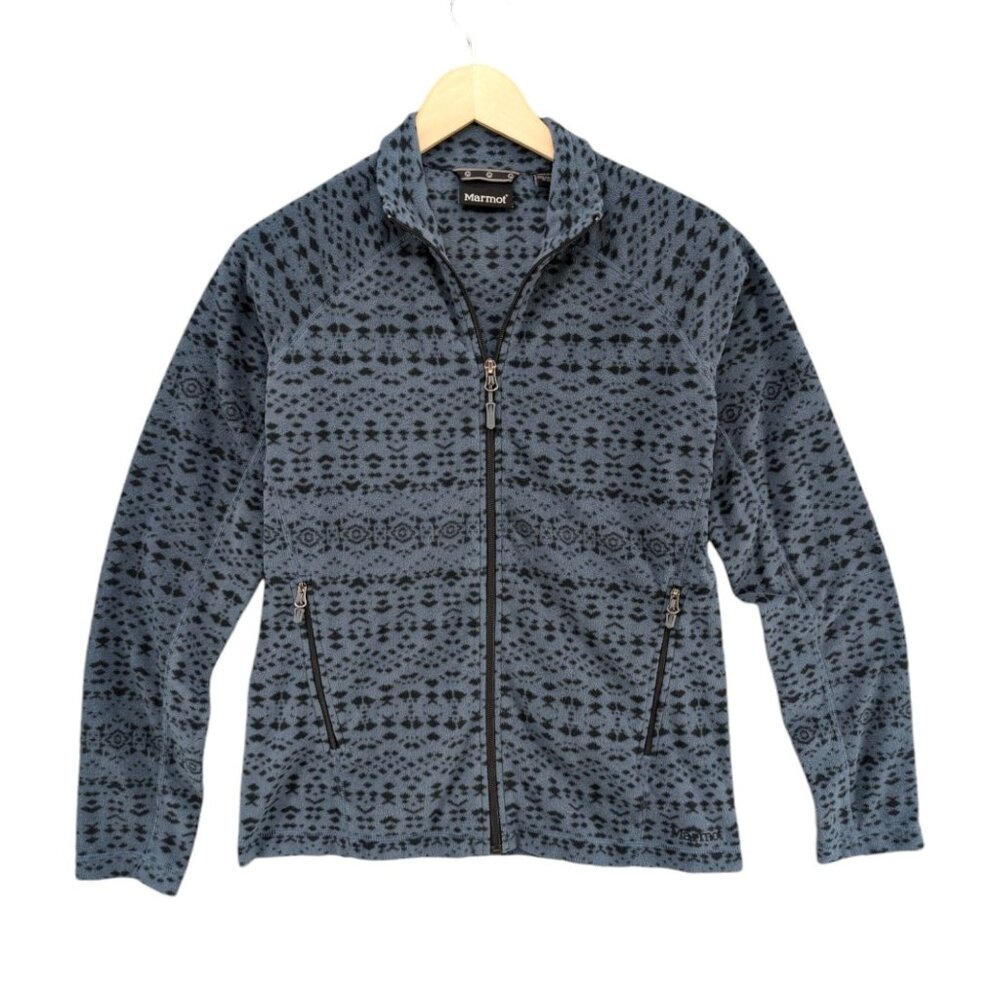 Marmot Rocklin Fleece Blue Patterned Jacket Size M
